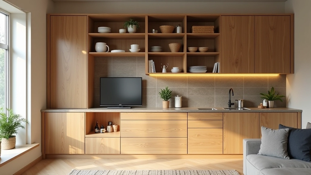 Beautifully organized home storage solution with shelving and storage boxes